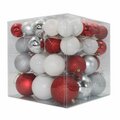 Queens Of Christmas Ball Ornaments Red Silver & White, 62PK ORN-62PK-CDY